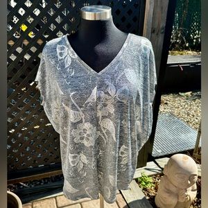 White House black market metallic silver and black,  dolman sleeve size small.